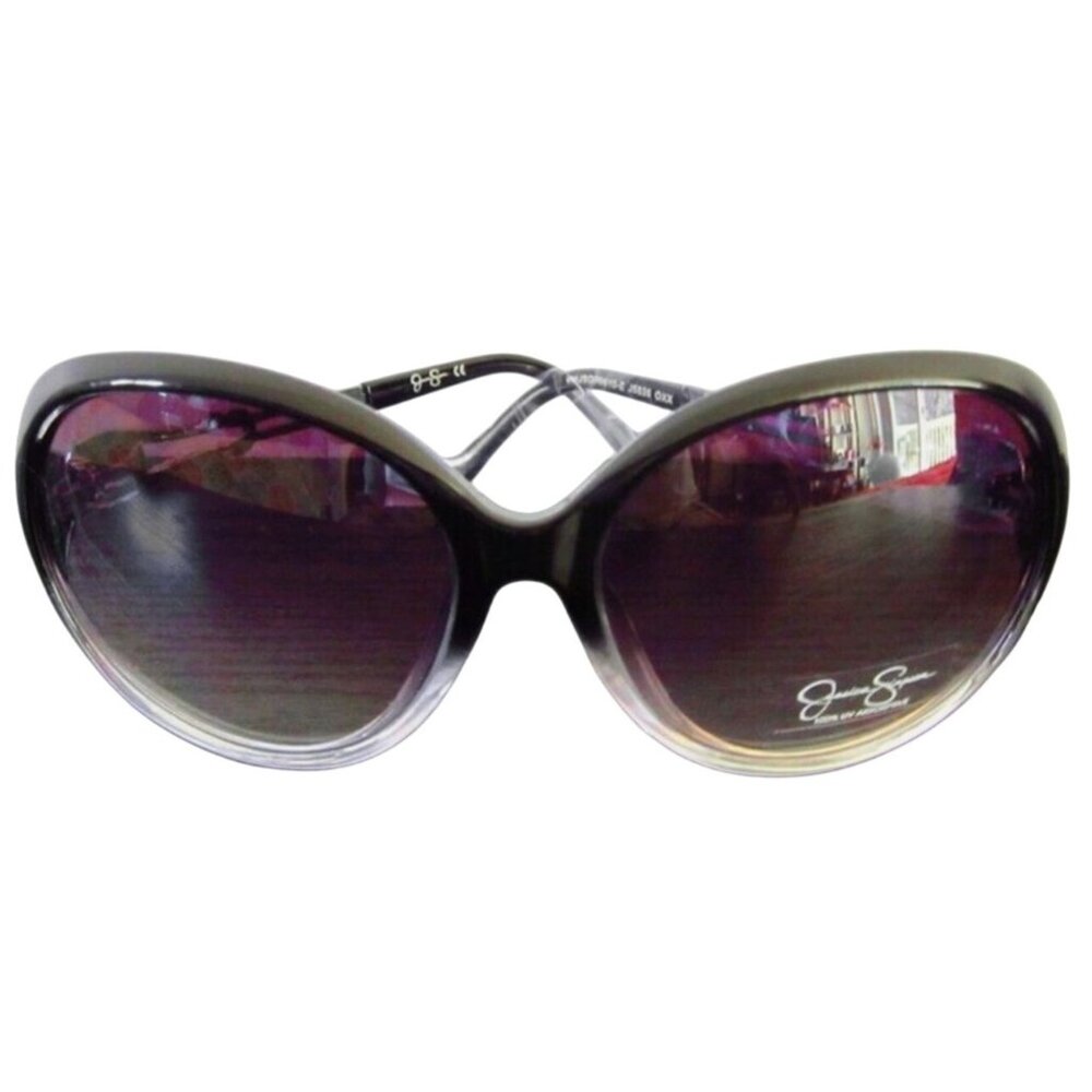 Jessica Simpson Sunglasses Black Crystal Metal Knot Temple Women's Oval J5835